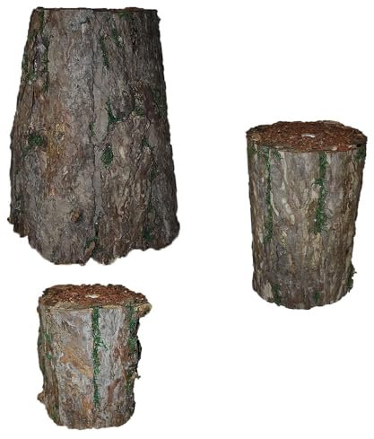 COSE DA CASA Tronco in Legno Vero per Albero di Natale Artificiale Copri Base Supporto Piede Realistico Pieno Migliore stabilita (Tronco Medio)