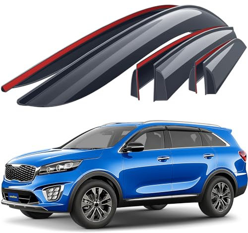 Goodyear Windabweiser für/kompatible mit Kia Sorento 2015-2020 SUV mk3 - Stick-on Regenabweiser - Autofenster Sonnen-& Regenschutz - Windabweiser Autofenster - Einfache Montage - Garantie 6 Set