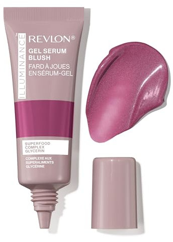 Revlon Illuminance Gel Sérum Blush, Joue Visiblement Repulpée, Fini Lumineux et Hydratation Toute la Journée, 140 Brilliant Berry, 11 ml.