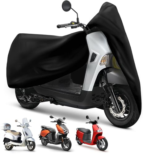 XYZCTEM Moped Cover, Vespa Cover Waterproof Outdoor, for Small Scooter Cover Outdoor Protection Against Water, UV, Wind, Fit for Honda 50CC 60'' to 72 L Motorcycle Cover, Black