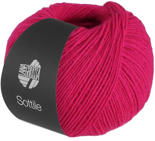 LANA GROSSA Sottile | Zarte Netzgarnstruktur aus Baumwolle, gefüllt mit feinen Merinofasern | Handstrickgarn aus 85% Baumwolle & 15% Schurwolle (Merino) | 50g Stricken & Häkeln | 250m Garn FB5