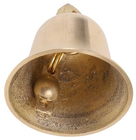 Cabilock Campana De Bronce Pequeños Cascabeles Decoración De Campana Viento Jardín Decoración Metálica Mini Campanas Vintage Navidad Largo Latón