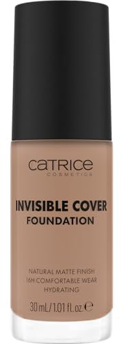 Catrice Invisible Cover Foundation, Nr. 037W, Nude, feuchtigkeitsspendend, langanhaltend, natürlich, für trockene Haut, vegan, ölfrei, ohne Parabene, ohne Mikroplastikpartikel, 1er Pack (30ml)