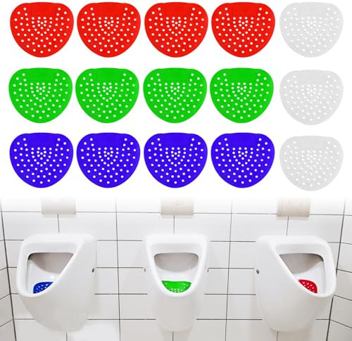 15Pcs Ecrans pour urinoir Spatter-Less filtres pour urinoir Tapis d'Urinoir Désodorisant pour urinoir Élimine les odeurs particulières pour Toilettes pour Homme au Bureau Stades Écoles