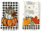 Arquiel 2 Piezas Paños de Cocina Cuadros Blanco y Negro Otoño Algodón Toallas de Cocina Calabaza Suaves y Absorbentes Toallas de té y Toallas de Barr,a 48 x 70 CM