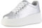 VAN HILL Damen Plateau Sneaker Keilabsatz Plateau Vorne Trendy Schuhe 216250 Silber Plateau 39
