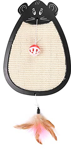 Katzenkratzer, Sisal-Hanf-Mäusespielzeug mit Ball, Federglocken für Katzenkrallen, Zubehör, Spielzeug