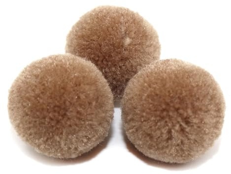 GreatRise 20 Stück Pompons Bunte Pom Poms Bommel zum Basteln Fellbommel Kunstfell Pompon für Lustige DIY Kreative Handwerk Partydekoration Girlanden Quasten Haarschmuck Kleidung Khaki 5cm