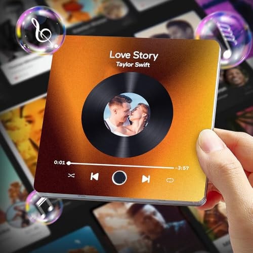 Custom Music Album Fridge Magnet – Personalised Music Player with Photo, Song & Album Cover – Unique Customisable Magnet for Fridge, for Couples, Music Lovers & Home Décor