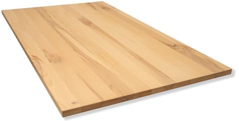 LUMBERLAND Tischplatte Schreibtischplatte Kernbuche Massivholz gerade Kanten (160 x 60 cm)