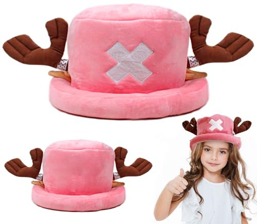 Chapeau de cosplay animé, bonnet chopper rose, chapeau de dessin animé, bonnet en peluche d'hiver, bonnet en peluche, bonnet en peluche, chapeau mignon chaud et confortable pour adultes et enfants