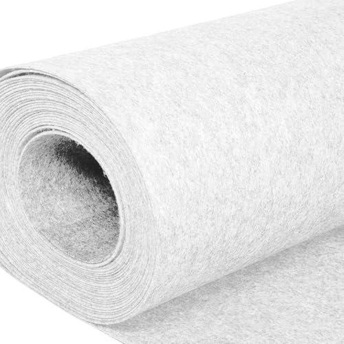 Filzrolle Filzstoff - 40cm x 250cm x 3mm,Bespannstoff aus Filz, für DIY Handwerken Dekoration Filzunterlage,Patchwork Filz tischläufer Kostüme(Weiß)