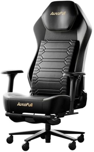 AutoFull M5 Gaming Chair, Ergonomic Office Chair with Dynamic Lumbar Support, 4D Adjustable Armrests, and High-Back Design for PC Gaming with Footrest, Black