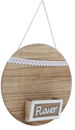 MOBUTOFU Pot De Fleurs Bois Ronde Suspendu pour Décoration De Porte Jardinière Murale Rustique avec Panneau Bienvenue pour Décor De Porche Et Intérieur