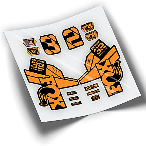 Rif:VP405 Adesivi compatibili con forcelle bici Fox 32 SC Factory, MTB, adesivi, vinili per mountain bike (FLUOR-ORANGE)
