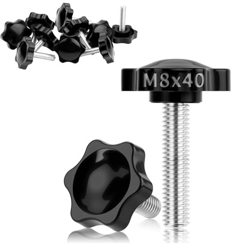 TXXATX Flügelschrauben M8x40 mm Rändelschraube 12 Stück Sterngriffschraube M8 Sterngriffmutter mit Griff Sternschraube Sternkopfschraube Klemmknopf für Werkzeugmaschine Anziehen Geräte Instrument