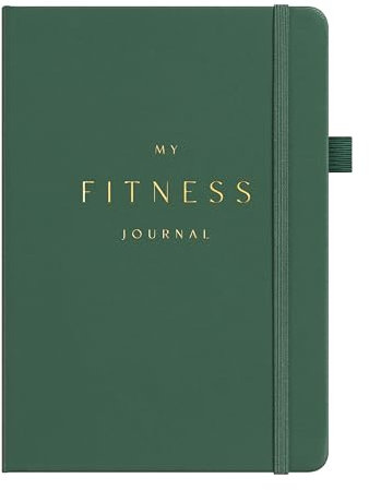 &And Per Se Fitness-Tagebuch für Männer und Frauen, Workout-Logbuch-Planer mit täglicher Diät und Fitnessübungen, Trainings-Tracker, undatiert, A5-Größe, Leder-Hardcover (Waldgrün)