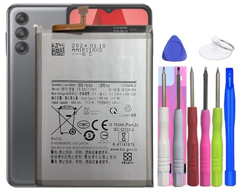 MUKUZI Batterie compatible avec Galaxy A21s (A217F), Galaxy A12 (A125F), Galaxy A12s (A127F), A13 4G (A135F), M12 (M127F), A04s (A047F), A02 (A022F), téléphone portable (remplacement pour
