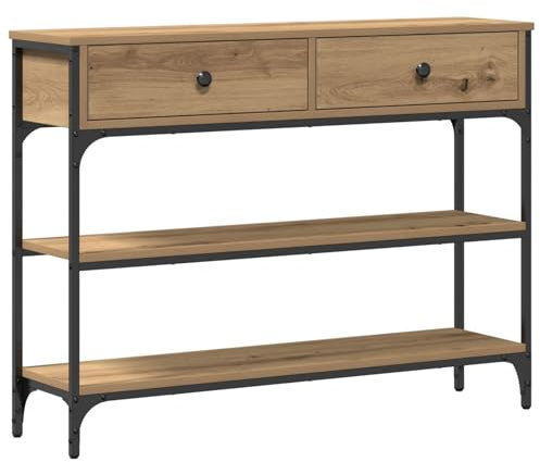 vidaXL Table de Console Chêne Artisan 100x25x75 cm Bois d'ingénierie & Acier