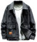 Giacchetto Jeans Uomo, Giubbotto Uomo Primaverile Giubbotto Manica Lunga Finta Biker Casuale in Cotone Effetto Denim Moda Giacca Motion Rider Jacket Giacca in Jeans Giacca Trucker
