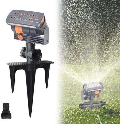 16 Loch viereckregner,rasenbewässerung oberirdisch,rasensprenger mit erdspieß,Garten Sprinkler,Lawn Sprinkler 16 Holes with Ground Needle 90 m² Lawn Sprinkler Large Areas Fan Spray Adjustable Water