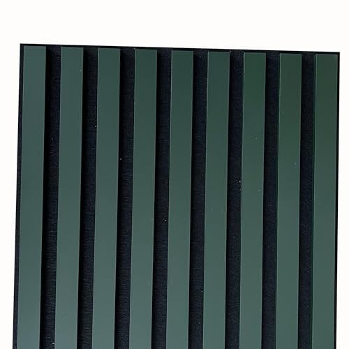 MEBANO. Akustikpaneele Holz 240 x 53 cm, Farbe: Flaschengrün Wandpaneele, Holzpaneele Wand, Moderne Lamellenwand auf Filz, MDF Wandverkleidung