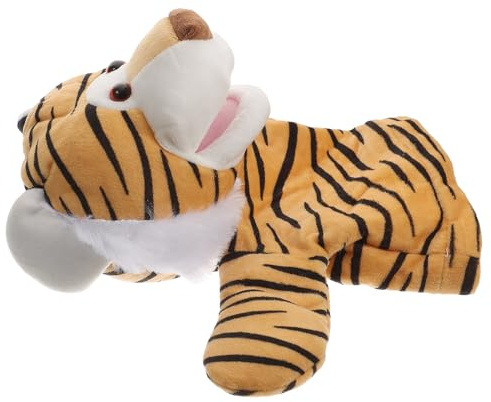 FRCOLOR Große Tiger handpuppe aus Plüsch mit Beweglichem Mund Weiches Tier Design für Pädagogisches Fördert Kreatives Rollenspiel und Familienzeit