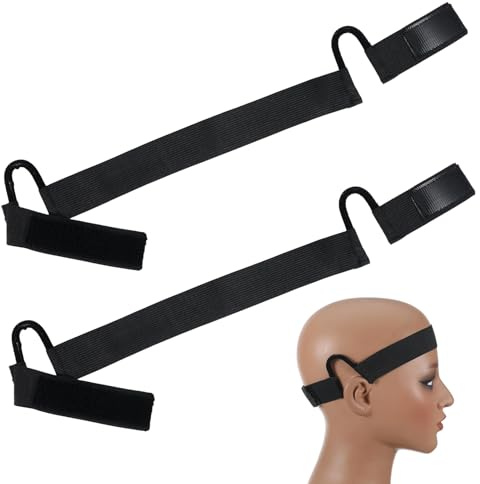 2 Pcs Wig Band For Lace Front Soft Painless Wig Band With Ear Cut Outs Black Double-Sided Velvet C-Shaped Ear Painless Lace Melting Elastic Headband Wigs For Women No Slip