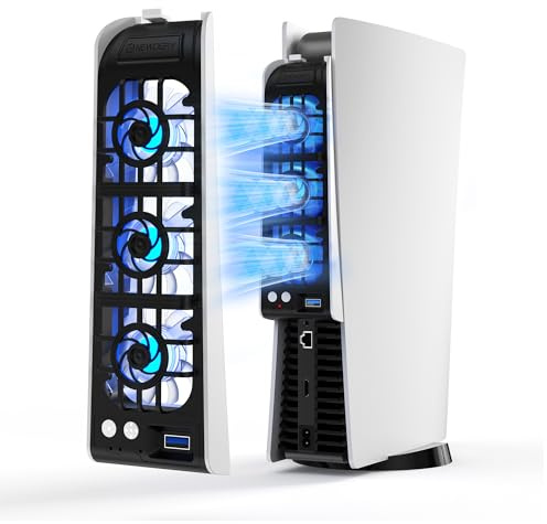 NEWDERY Ventilateur de refroidissement pour accessoires P5, ventilateur silencieux amélioré avec vitesse automatique, contrôleur USB 3.0 et lumière RVB pour P5 uniquement