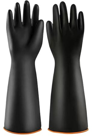 STELFORGE 1 Pair Heavy Duty Rubber Gloves, Marigold Large Cleaning Gloves, Waterproof Drain & PPE, Acid & Alkali Resistant, Non-Slip