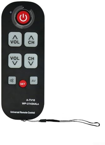 User Friendly Big Key Tv Remote Designed For Elderly People, Featuring Auto Code Search And Learning, Lightweight Black Controller For Simple Navigation On Major Television Brands At Home