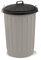 Addis GREY 510756 Outdoor Round Dustbin with Lockable Lid, Grey/Black, 90 Litre