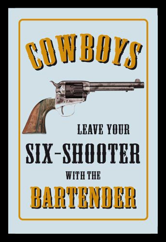 empireposter American Legends Colt - Bedruckter Spiegel mit Kunststoff Rahmen in Holzoptik, Kult-Spiegel - Grösse 20x30 cm