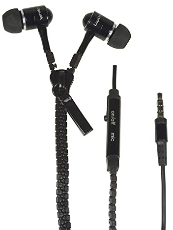LogiLink HS0021 Zipper In-Ear Kopfhörer mit Mikrofon schwarz