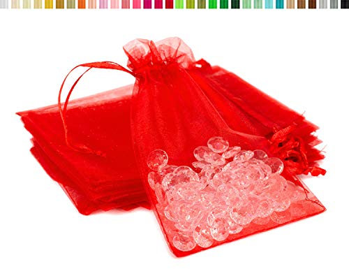 Creativery 10 Stück Organzasäckchen 10x15 cm Rot