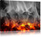 Pixxprint brennende Holzkohle in Kamin B&W, Größe: 80x60cm, Leinwandbild, fertig gespannt, Wandbild, Dekoration, Kunstdruck, kein Poster