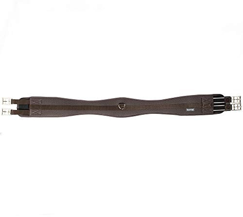 HORZE Dallas Langgurt, Sattelgurt Aus Hibiscus Gurtband, Größe 40-150 cm, Braun, Schwarz, Braun, 140