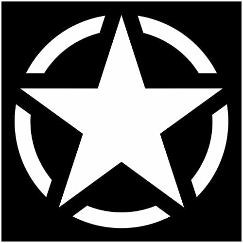 Finest Folia 2X Army Stern Retro Oldschool Aufkleber Sticker Hotrod Rat US Star Armee 10x10cm (K013)