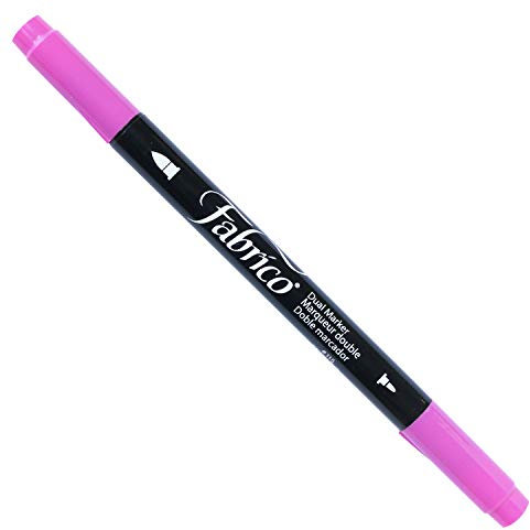 Tsukineko Rotulador para Textil FABRICO Markers translúcido Color Rosa Cereza Doble Punta Pincel/Bala 3,8mm./2,3mm.