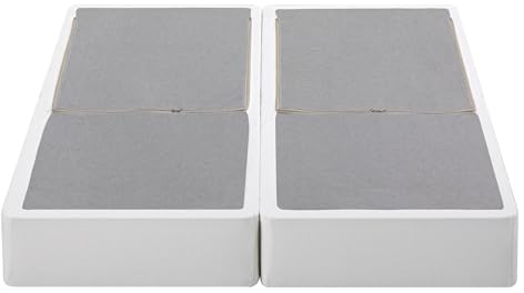 ZINUS 9 Inch Box Spring with Cover, No Assembly Mattress Foundation, Sturdy Metal Structure, Split Queen, White
