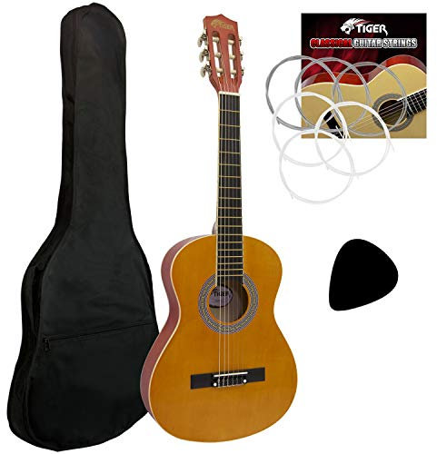 TIGER CLG2-12 Klassische Spanische Gitarre , 1/2 Size, für Anfänger - komplettes Starter-Kit