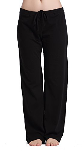 CYZ Damen-Pyjamahose aus Stretch-Baumwolle, einfache Loungehose, Anthrazit - Schwarz - Mittel