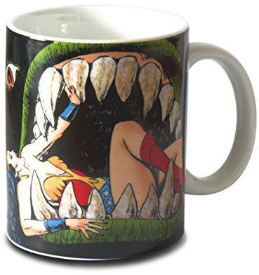 Wonder Woman 6830560001 Taza de café Jaws Monster, Porcelana, 13 x 13 x 10 cm, Color Negro