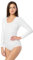 Merry Style Damen Langarm Body BD900 (Weiß, S)