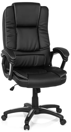 MyBuero Chefsessel Bürostuhl Relax CL120 Kunstleder Schwarz Schreibtischstuhl mit Armlehnen, Dicke Polsterung 725006