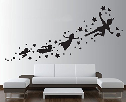 Peter pan Shadow Wall Decal Removable Vinyl Sticker Mural Window Kids Children Art