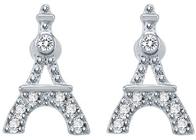 AoedeJ Hypoallergen Paris Eiffelturm Ohrstecker 925 Sterling Silber Kleine Ohrringe Ohrstecker Geschenk für Frauen (Stil 3)
