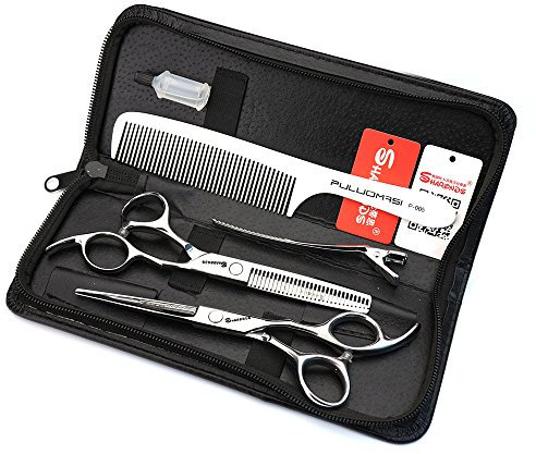 Haarschneideschere set，haarschere，ausdunnschere 5,5 zoll haar styling 4 Farbmodelle 6 Zoll schwarze Rose Gold 440c hohe hairdressing scissors 6,5 Zoll Schere (6C-FSJ-tz)