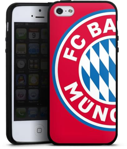 DeinDesign Silikon Hülle kompatibel mit Apple iPhone 5s Case schwarz Handyhülle FC Bayern München Offizielles Lizenzprodukt FCB