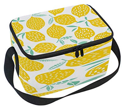 Domoko Summer Fruit Lemon Isolierte Lunch Bag Tasche Cooler Lunchbox für Picknick Schule Frauen Herren Kinder
